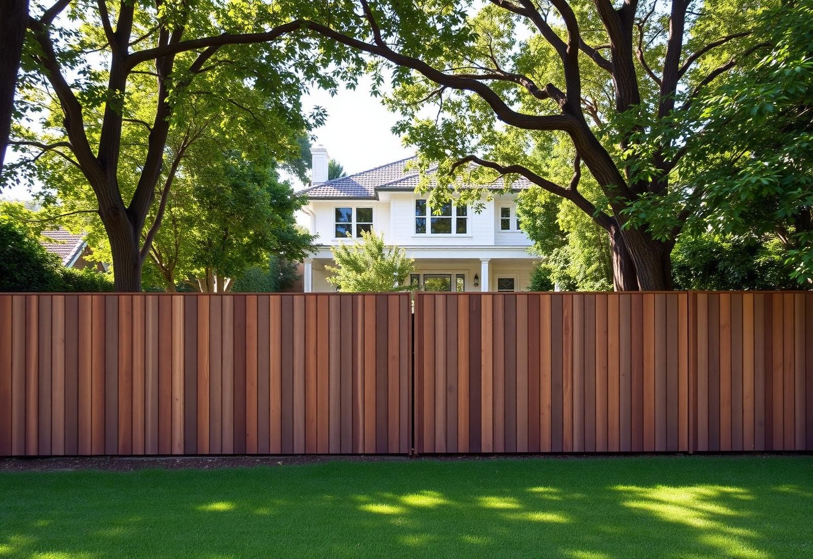 Horizontal timber boundary fence at a Killara residence